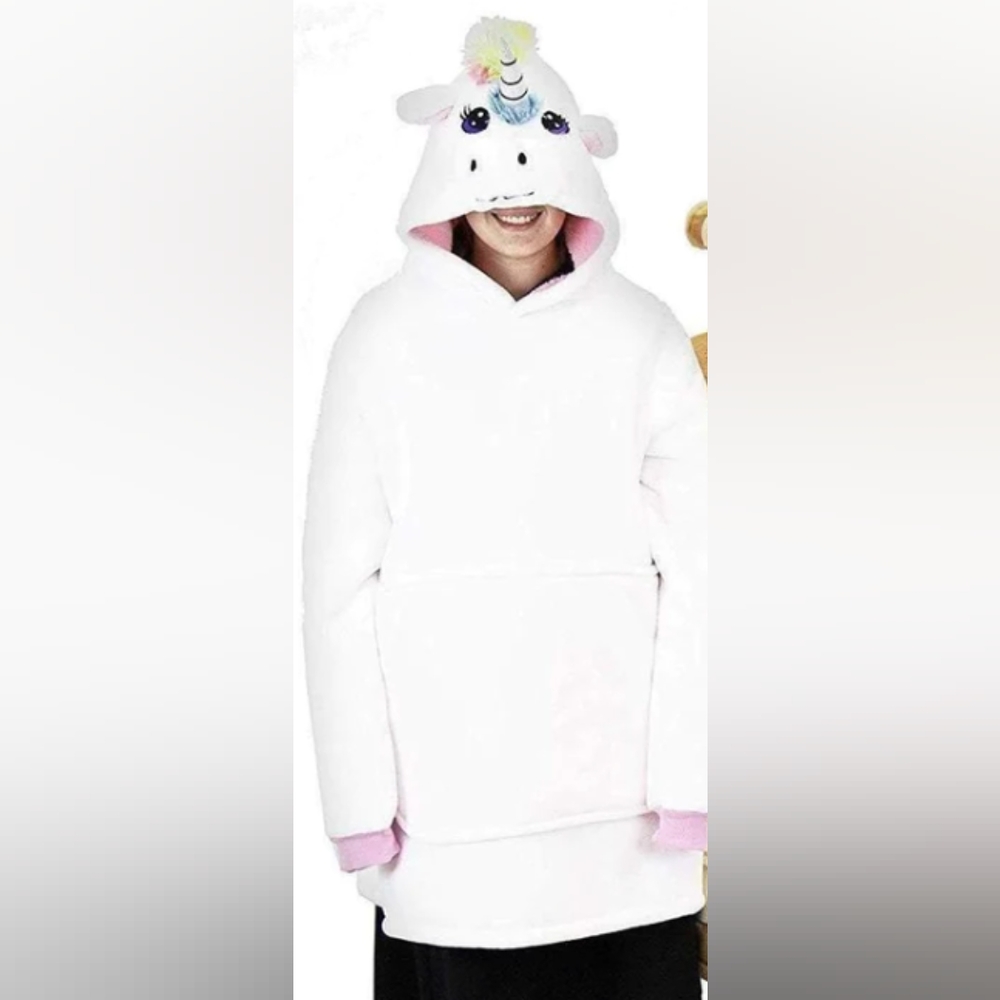 Unicorn Halloween Costume Hoodie with kangaroo pocket. Adult Sizing. Oversized